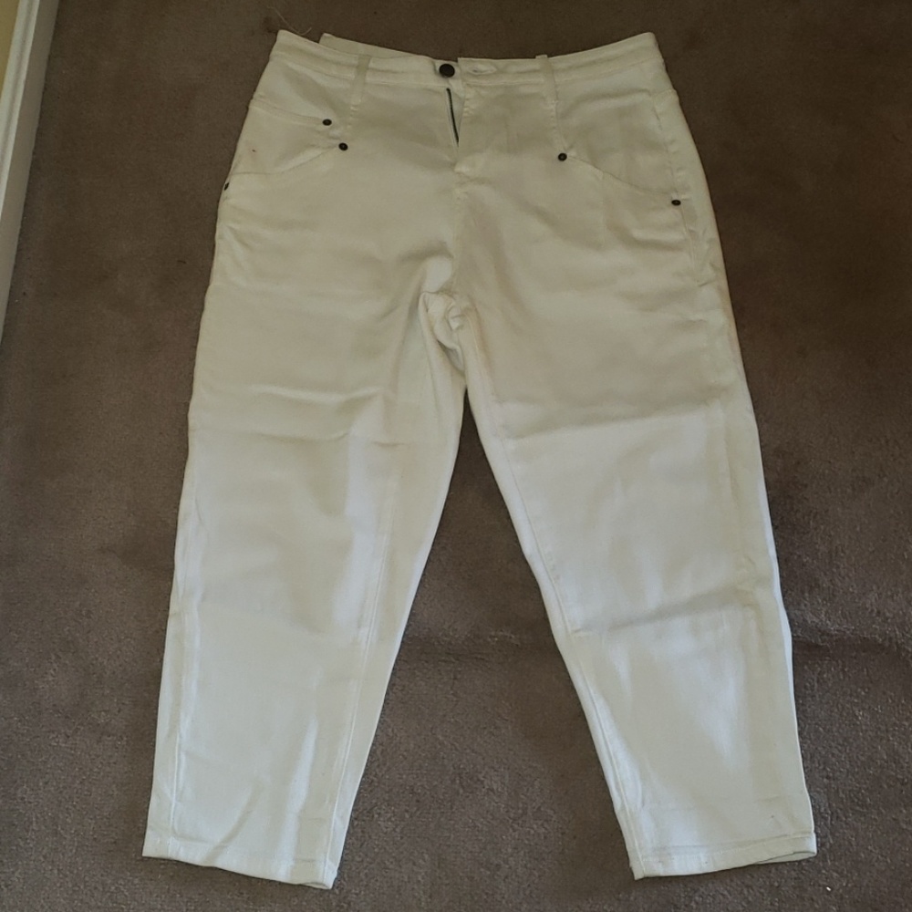 Helmut Lang NWT slouchy Structured Barrel white denim jeans